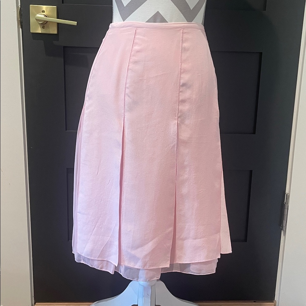 S.L.B Silk Pink Pleated Skirt Balletcore Size 4